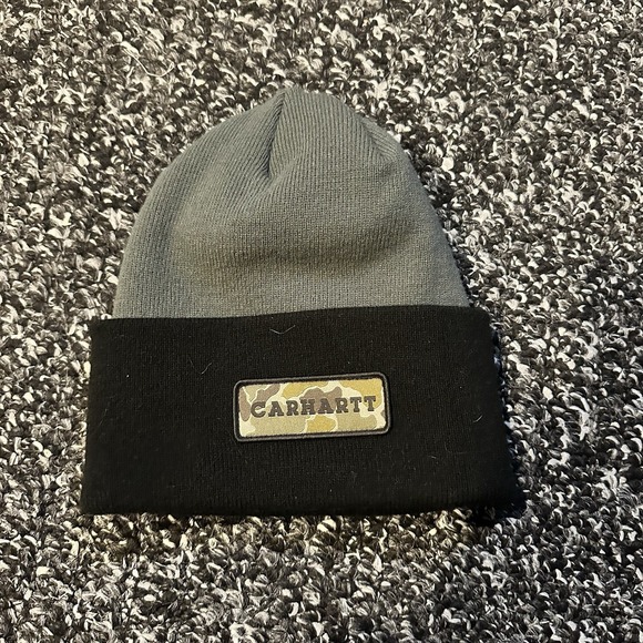 Carhartt Other - NWOT Carhartt‎ Men's Beanie Hat Camo OS Gray Black Winter